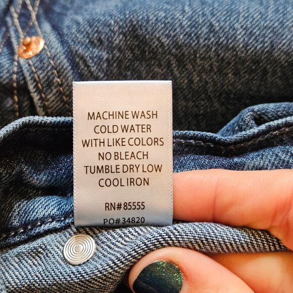 Pistola Barrel Leg Jeans Women 28 Blue High Rise Utility Denim Relaxed Fit - Picture 12 of 12